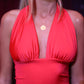 HAUNT COUTURE HANDMADE: Red halter neck plunge top