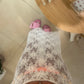 LIMITED EDITION HAND MADE AND DESIGNED IN HOUSE: Off white lace cover up maxi skirt