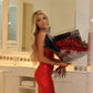 ‘Darla’ red midi dress