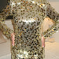 Gold sequins disc dress