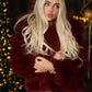 Luxury Wine faux fur lapel jacket