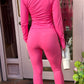Pink Zip up jacket and leggings set