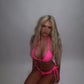 LIMITED EDITION HAND MADE AND DESIGNED IN HOUSE: Pink bow trim bikini