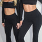 GYM GIRL ERA EXCLUSIVE Black Sculpt square neck top