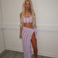 Purple crochet skirt and top set