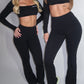 GYM GIRL ERA EXCLUSIVE Black Sculpt square neck top