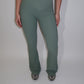 GYM GIRL ERA EXCLUSIVE Sage green sculpt V waist flared bottoms