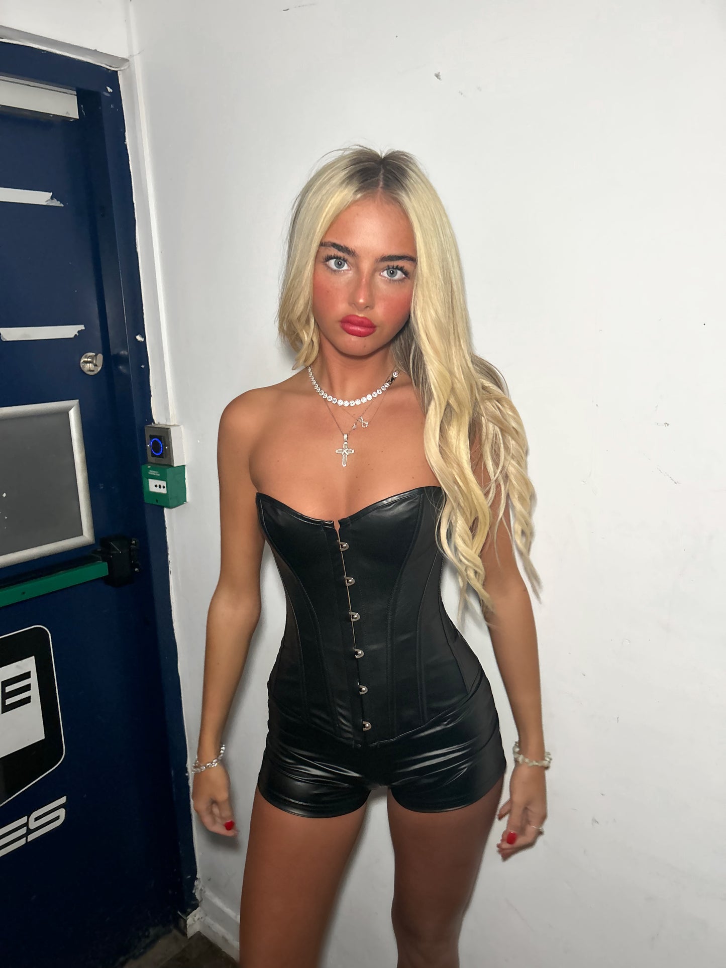 Pvc black corset