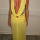 Yellow plunge dress