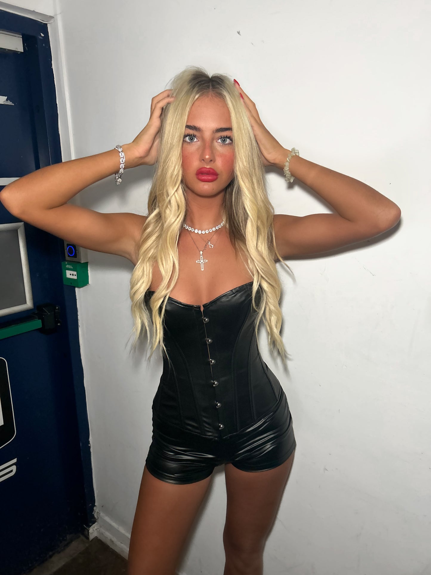 Pvc black corset