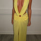 Yellow plunge dress