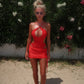 LIMITED EDITION HAND MADE AND DESIGNED IN HOUSE: red multi-way skirt