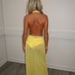 Yellow plunge dress