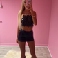 Black disc sequin top