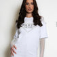 Dash Diamanté T-Shirt in white