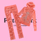 PRE ORDER peach limited edition velour tracksuit