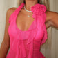 Sheer pink ruffled dress