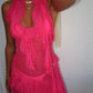 Sheer pink ruffled dress