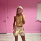 Gold metallic shorts