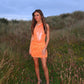 Orange metallic bodysuit