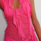Sheer pink ruffled dress