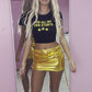 Pre-order Gold metallic ruched skirt