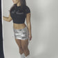 Pre-order Silver metallic ruched skirt
