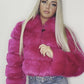 PRE ORDER Pink Collar zip up faux fur coat