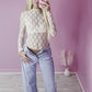 Off white lace long sleeve top