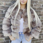 Brown faux fur 3/4 sleeve coat