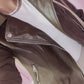 PU Brown belted biker jacket