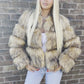 Raccoon Faux fur 3/4 sleeve coat