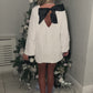 White sequins bow dress